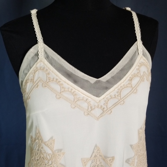 RYU Anthro Antique White Embroidered Lace Dress - Picture 2 of 8